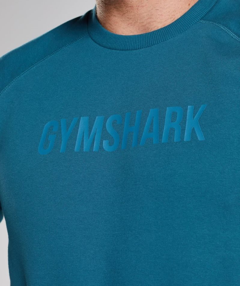 Bluzy Gymshark Apollo Crew Męskie Turkusowe | PL 497FVT